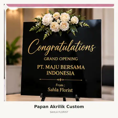 Papan Bunga Akrilik Rumbai